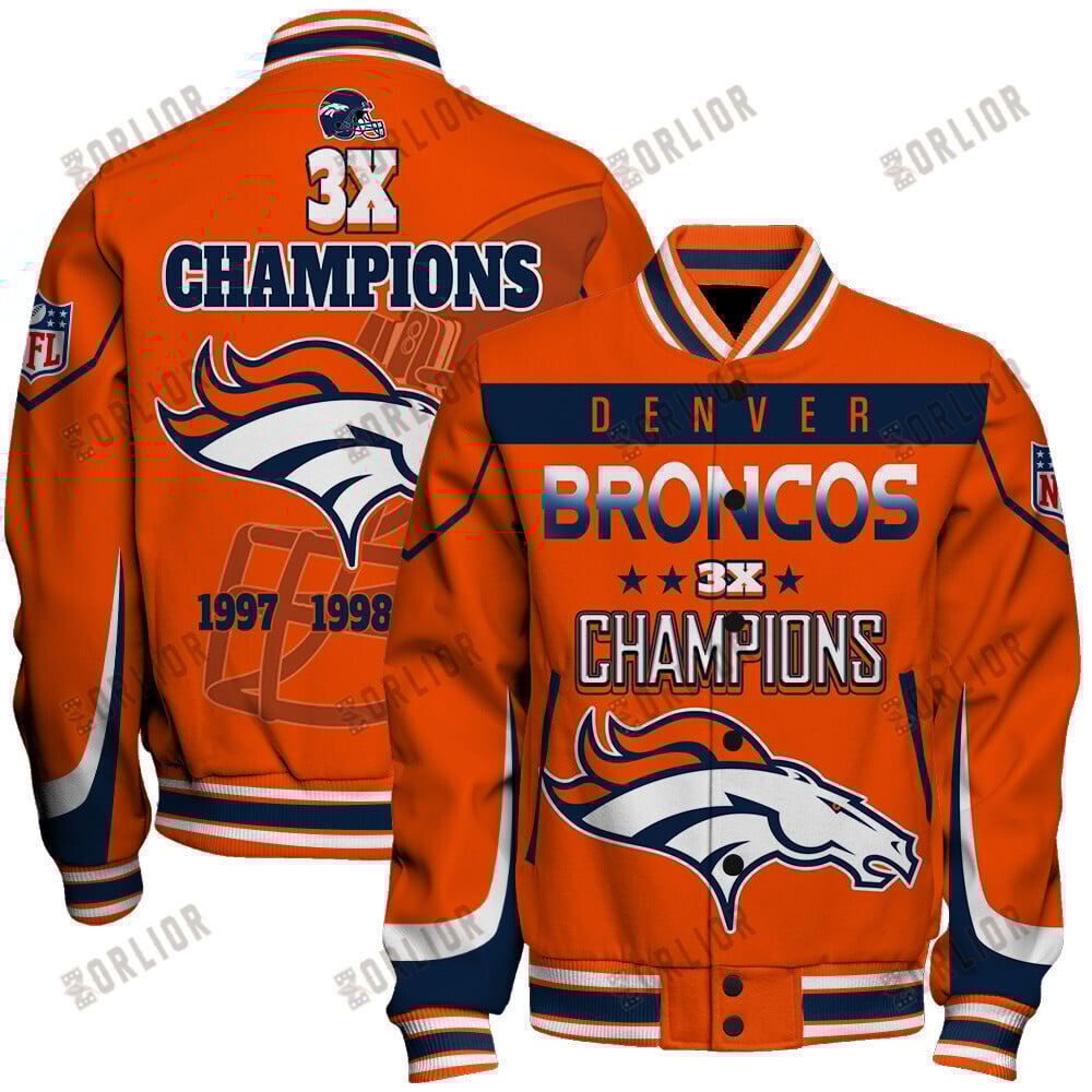 Denver Broncos 3X Super Bowl Champions Varsity Jacket