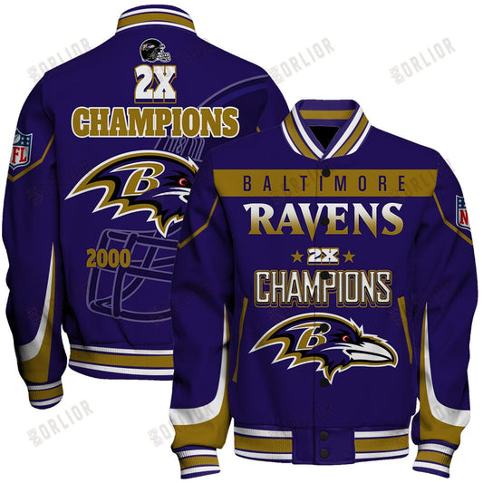 Baltimore Ravens 2X Super Bowl Champions Varsity Jacket