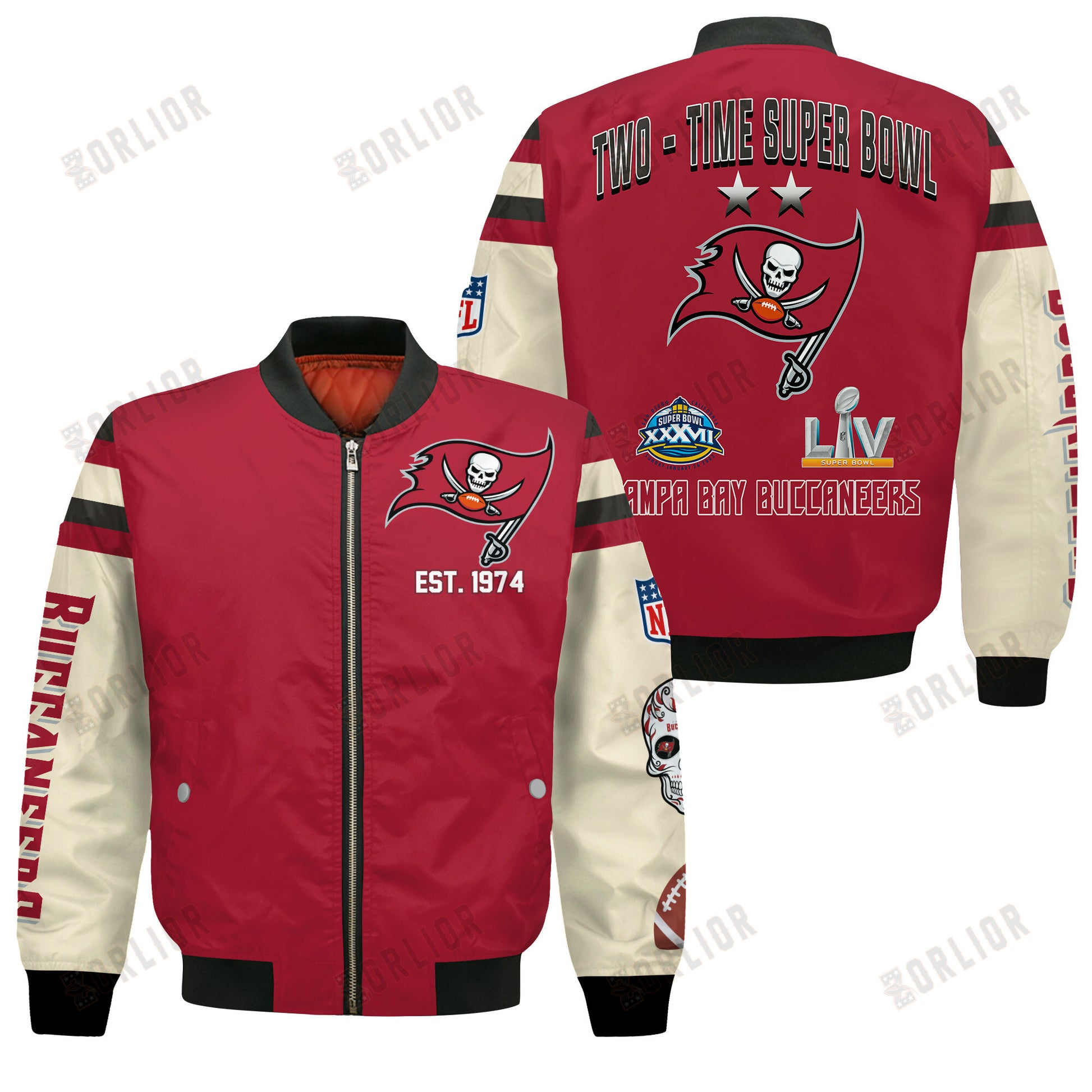 Tampa Bay Buccaneers 2X Champions Design Bomber Jacket SFAT V3