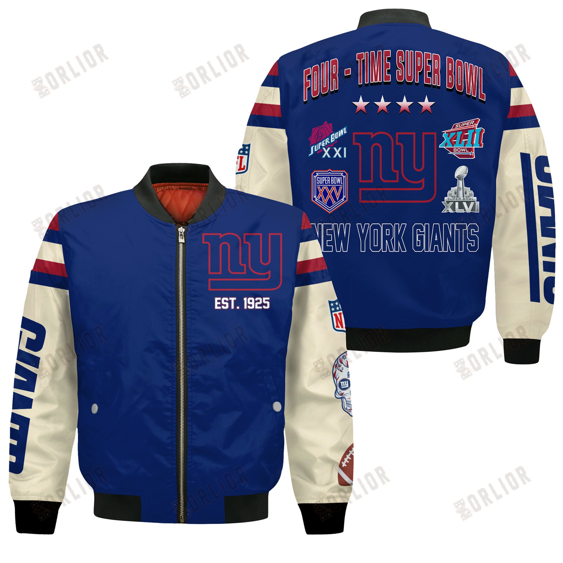New York Giants 4X Champions Design Bomber Jacket SFAT V3