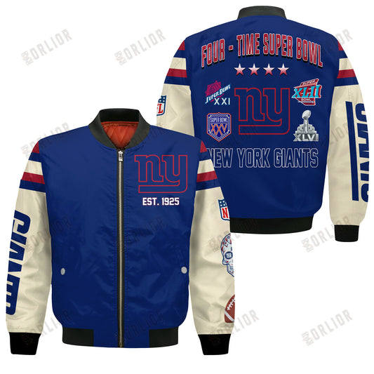 New York Giants 4X Champions Design Bomber Jacket SFAT V3