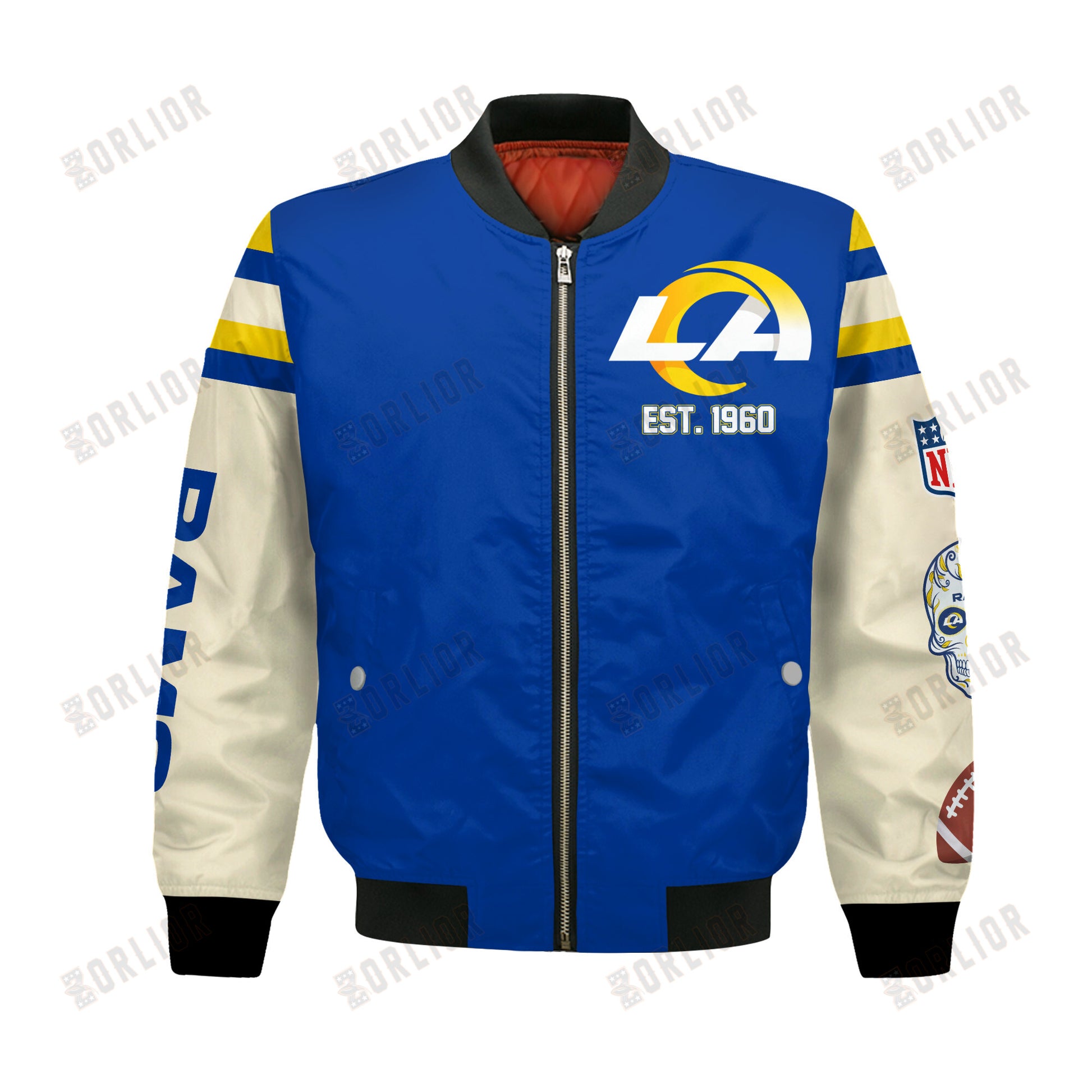Los Angeles Rams 2X Champions Design Bomber Jacket SFAT V3