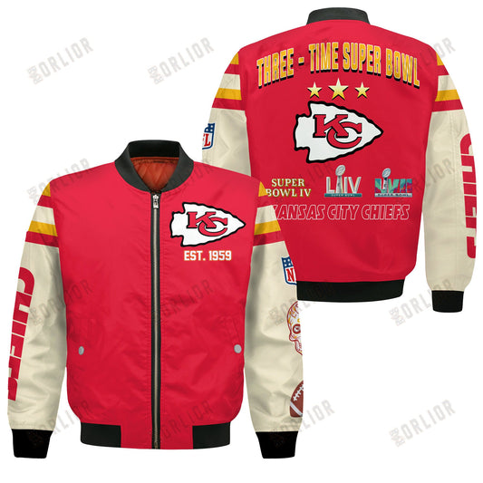Kansas City Chiefs 3X Champions Design Bomber Jacket SFAT V3