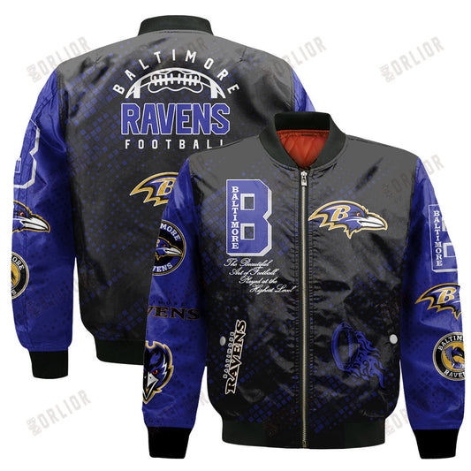 Baltimore Ravens National Football League Pattern Bomber Jacket V13