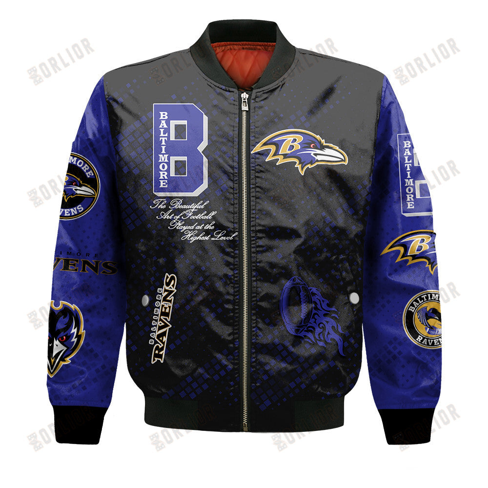 Baltimore Ravens National Football League Pattern Bomber Jacket V13