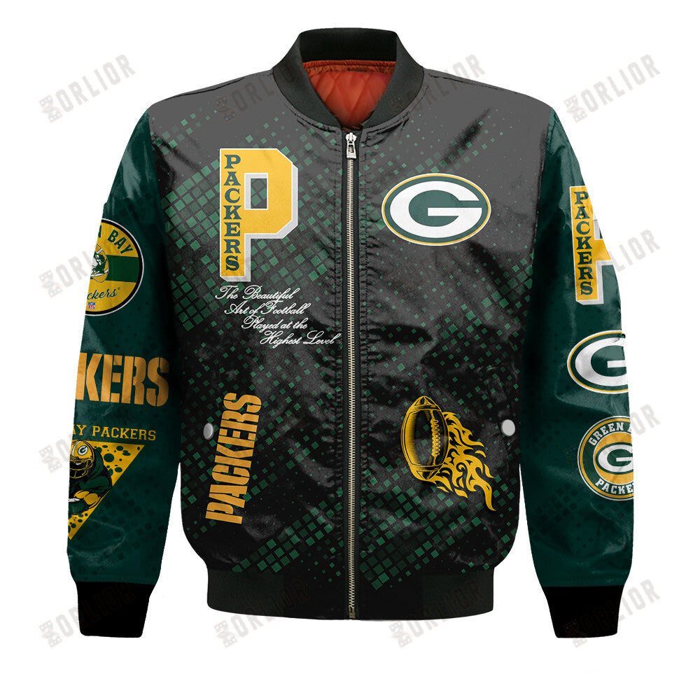 Green Bay Packers National Football League Pattern Bomber Jacket V13