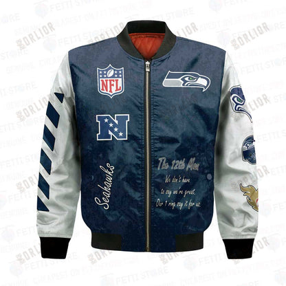 Seattle Seahawks X Champions Design Bomber Jacket V1
