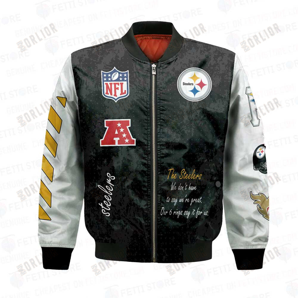 Pittsburgh Steelers 6X Champions Design Bomber Jacket V1