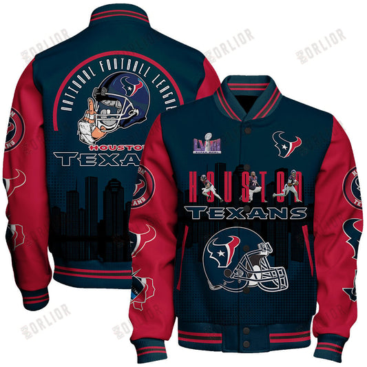 Houston Texans Team Logo Player Design Varsity Jacket