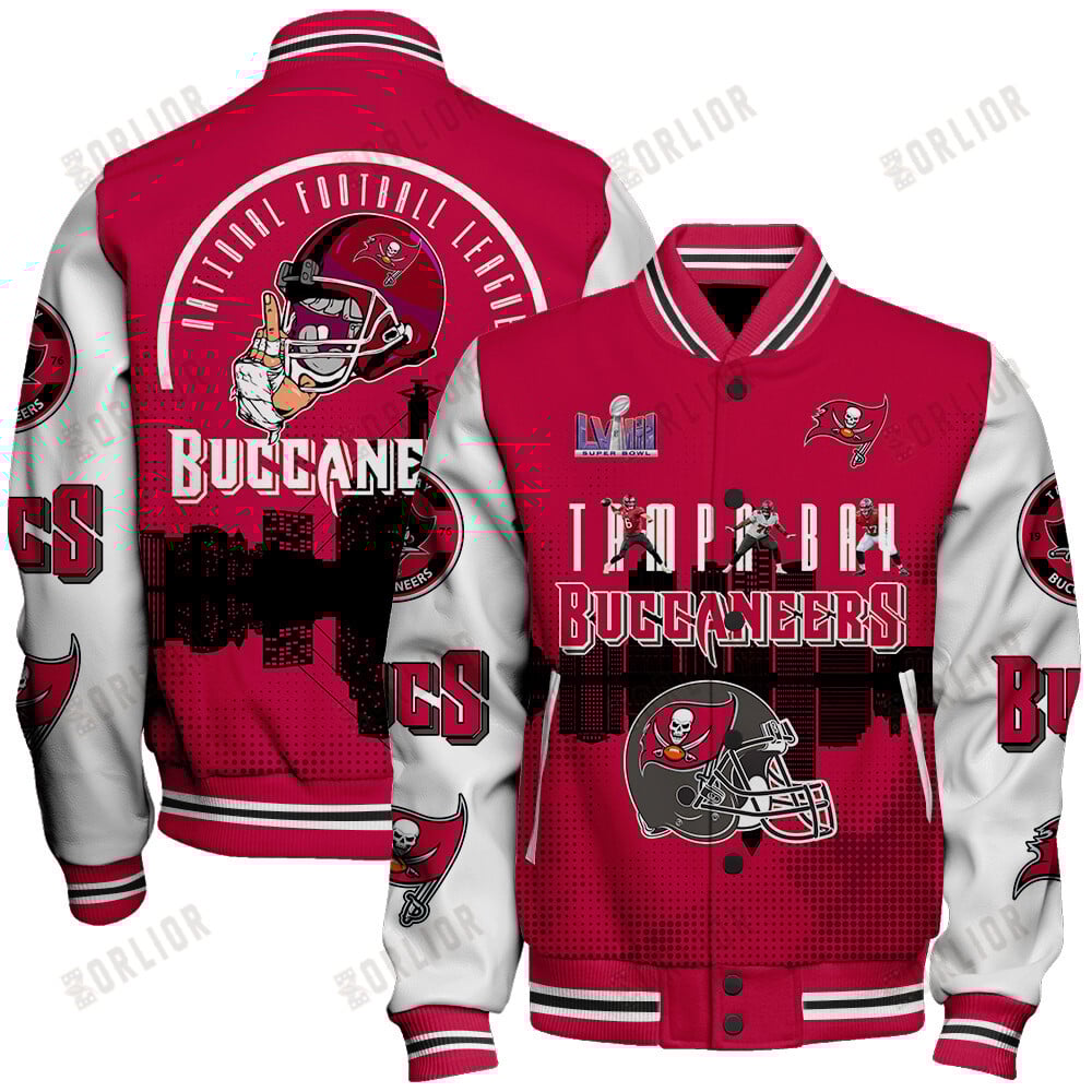 Tampa Bay Buccaneers Team Logo Player Design Varsity Jacket