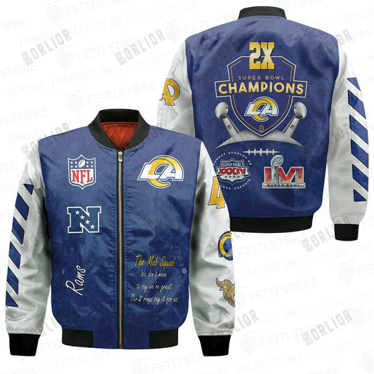 Los Angeles Rams 2X Champions Design Bomber Jacket V1