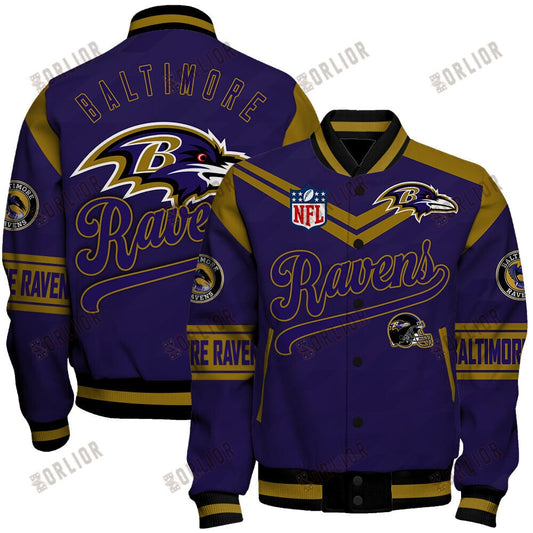 Baltimore Ravens American Football League Pattern Varsity Jacket SH1 V2