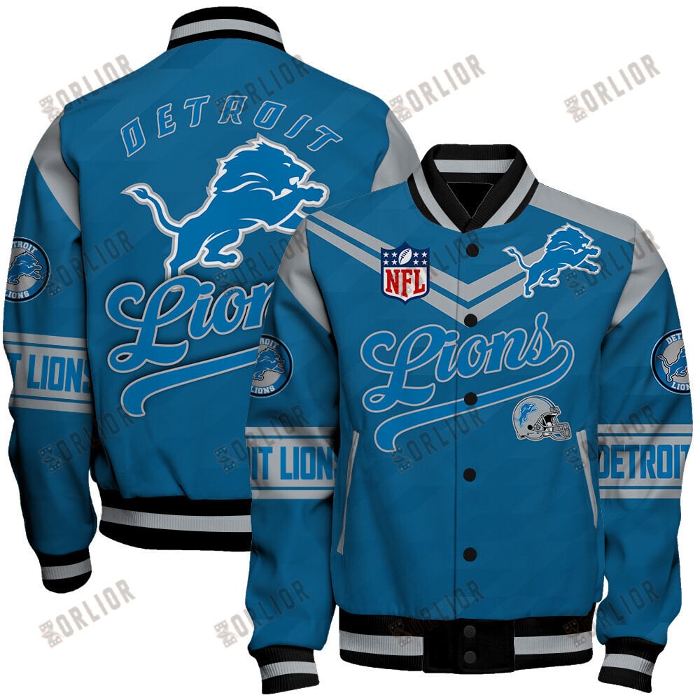 Detroit Lions American Football League Pattern Varsity Jacket SH1 V2