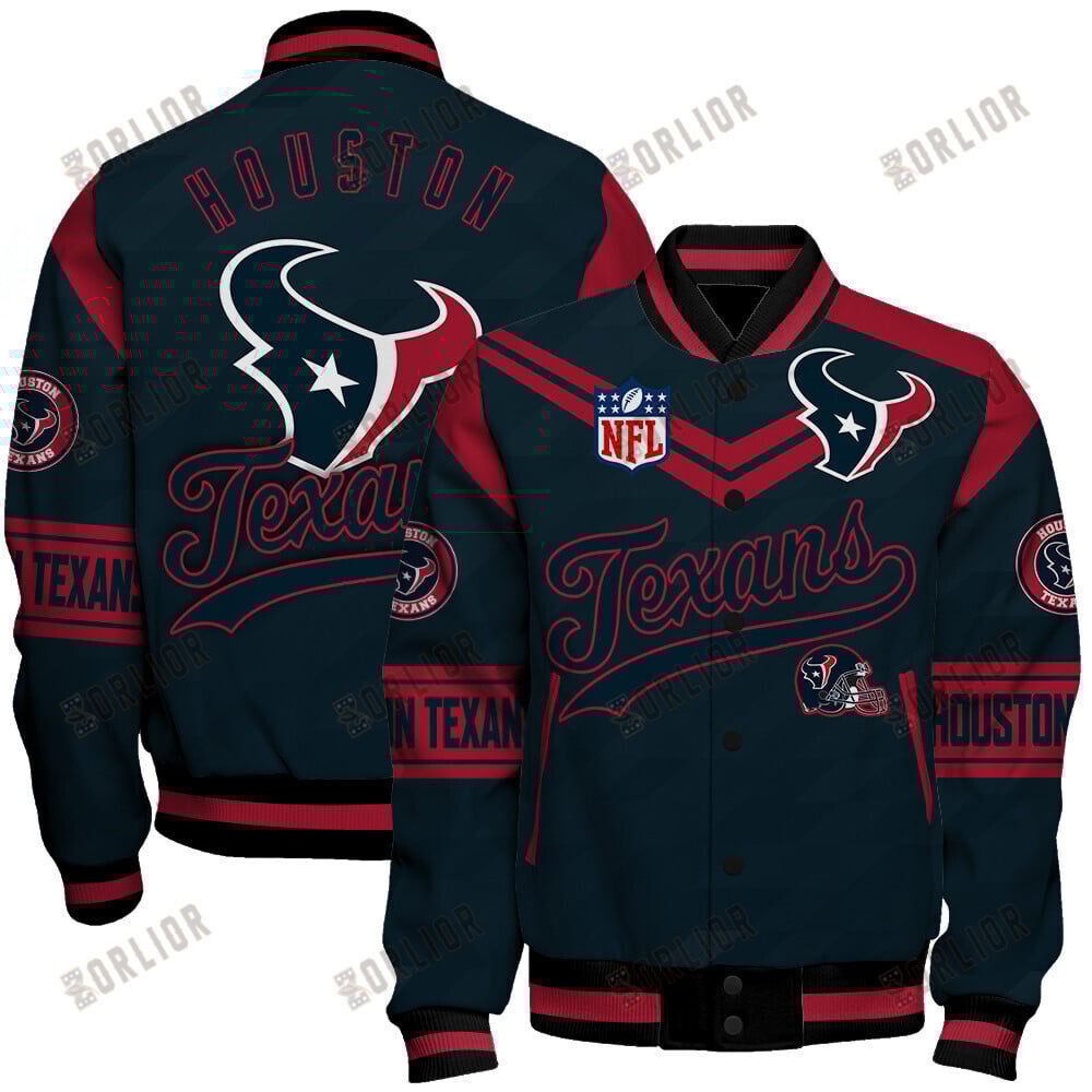 Houston Texans American Football League Pattern Varsity Jacket SH1 V2