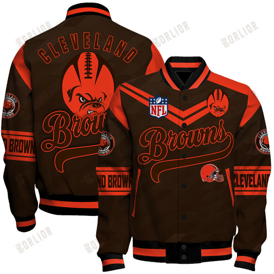 Cleveland Browns American Football League Pattern Varsity Jacket SH1 V2
