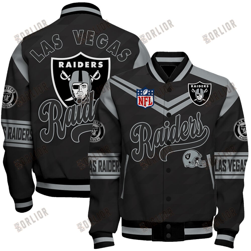 Las Vegas Raiders American Football League Pattern Varsity Jacket SH1 V2