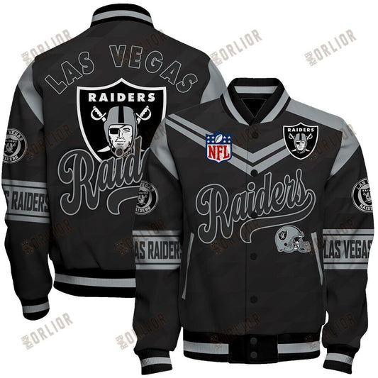 Las Vegas Raiders American Football League Pattern Varsity Jacket SH1 V2