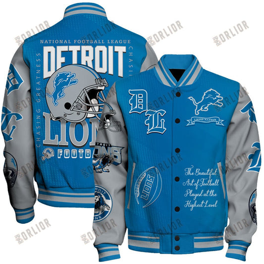 Detroit Lions  2024 National Football Conference Unisex Varsity Jacket V3