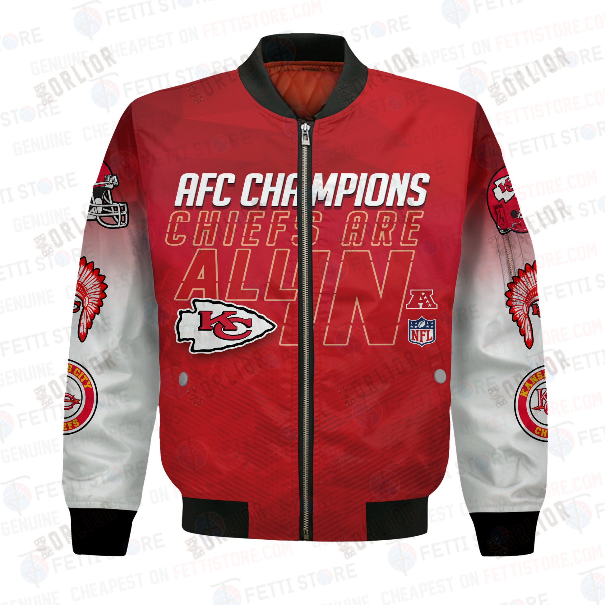 Kansas City Chiefs AFC Champions Design Bomber Jacket SFAT V6