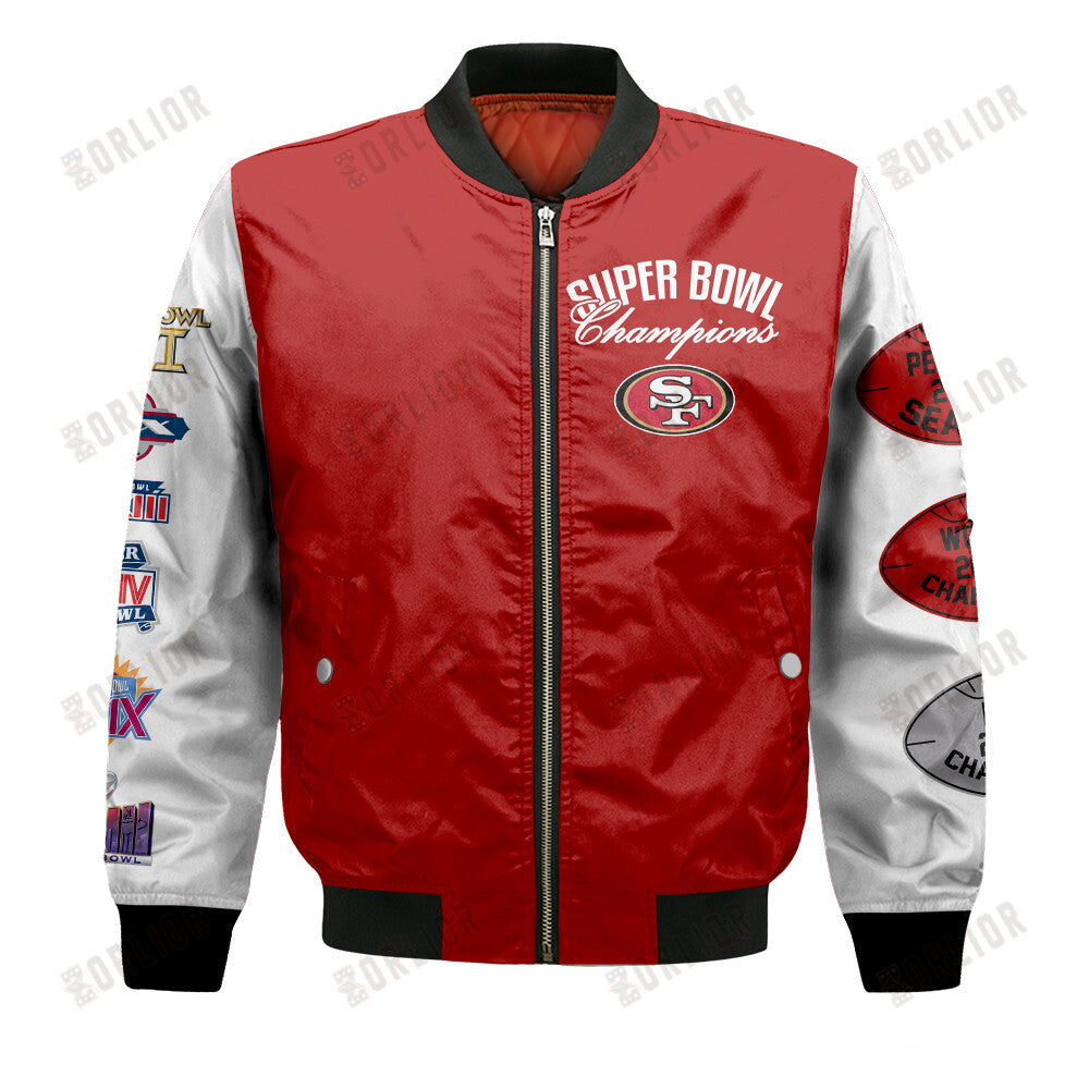 San Francisco 49ers 6x Champions Design Bomber Jacket SFAT V8