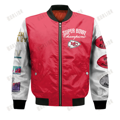 Kansas City Chiefs 4x Champions Design Bomber Jacket SFAT V8