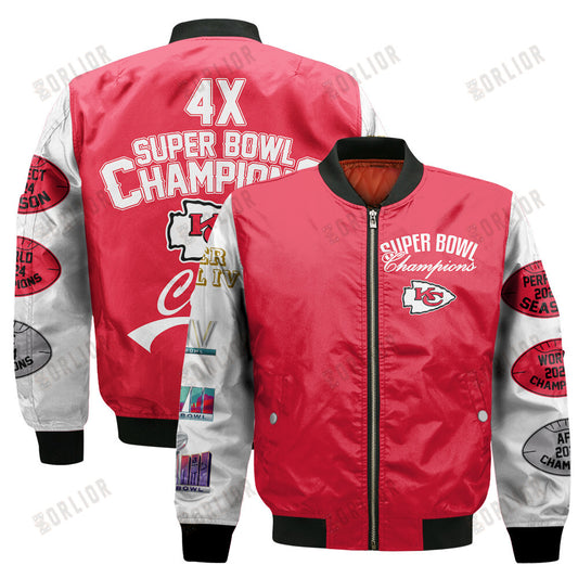 Kansas City Chiefs 4x Champions Design Bomber Jacket SFAT V8