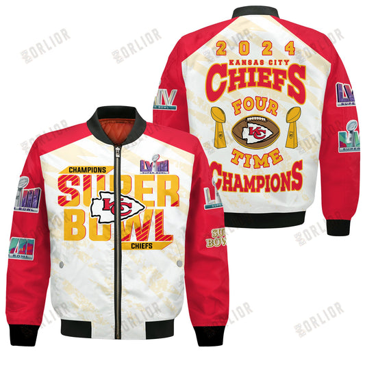 Kansas City Chiefs Super Bowl LVIII Design Bomber Jacket SFAT V9