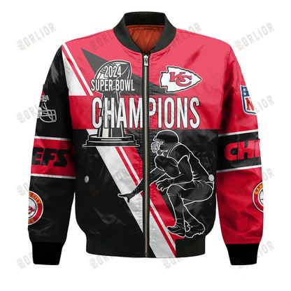 Kansas City Chiefs Super Bowl Champions Design Bomber Jacket SFAT V10