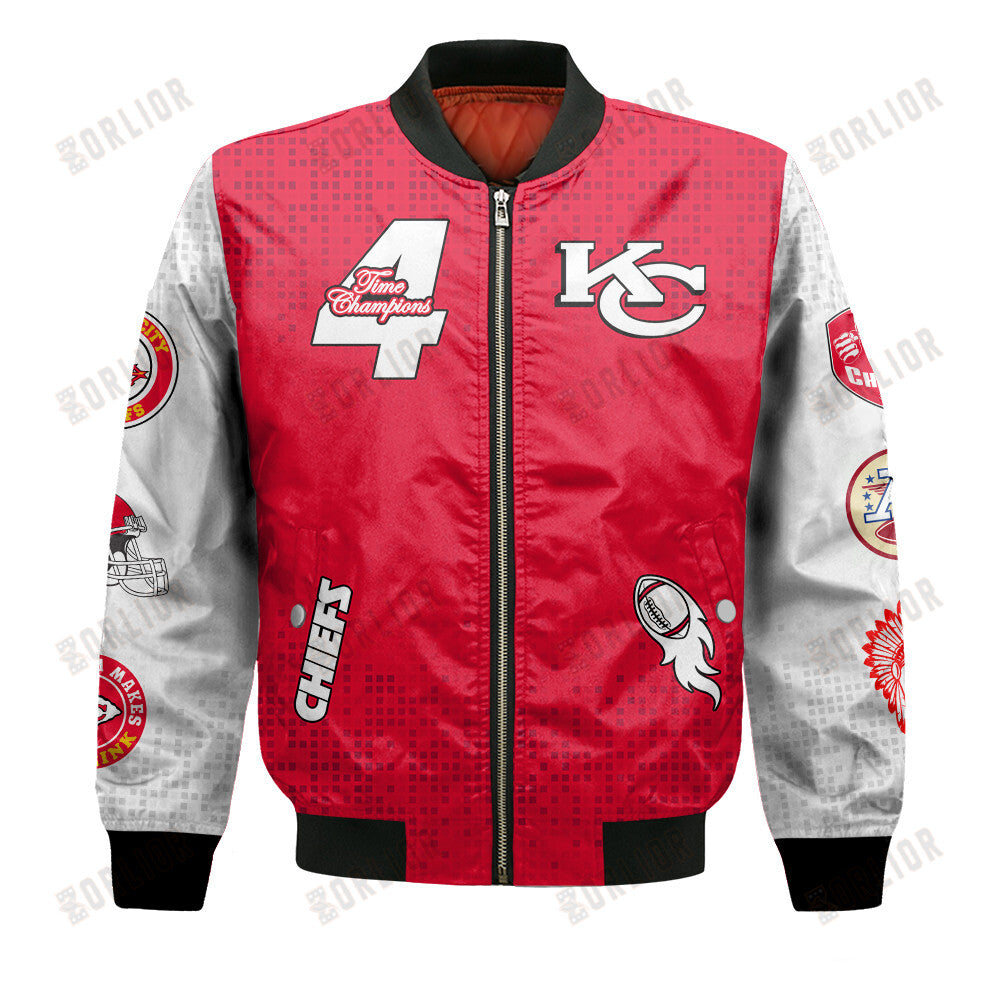 Kansas City Chiefs 4 Times Champions Design Bomber Jacket SFAT V11