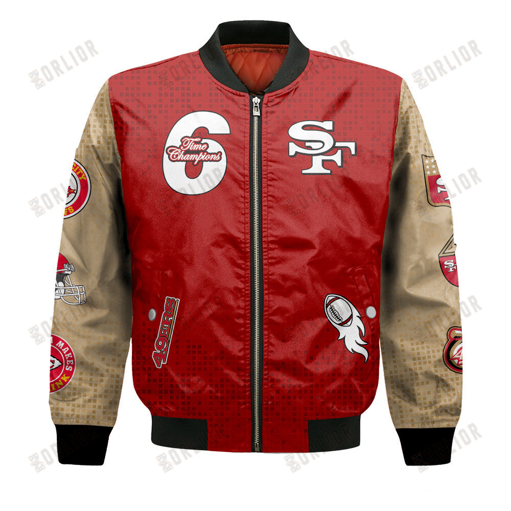 San Francisco 49ers 6 Times Champions Design Bomber Jacket SFAT V11