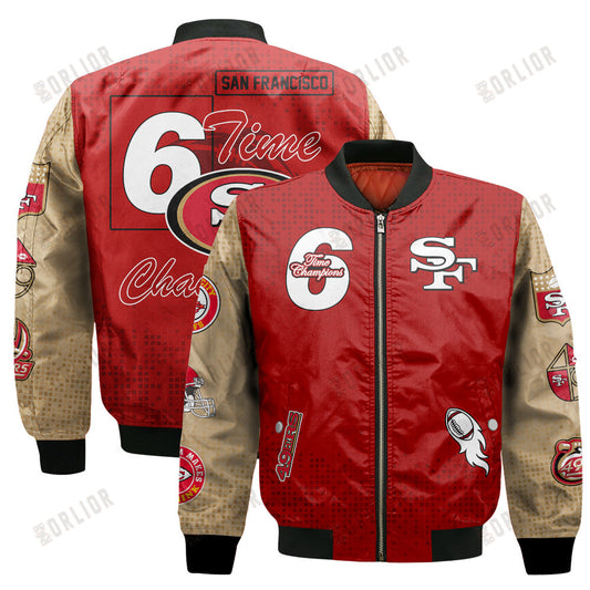 San Francisco 49ers 6 Times Champions Design Bomber Jacket SFAT V11