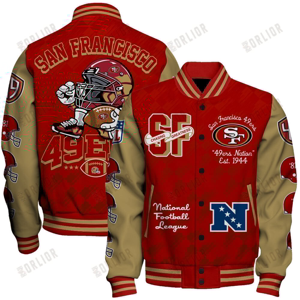 San Francisco 49ers National Football League Unisex Varsity Jacket SFAT V7