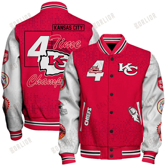 Kansas City Chiefs 4 Times Champions Unisex Varsity Jacket SFAT V11