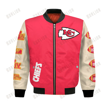 Kansas City Chiefs 4x Super Bowl Champions Design Bomber Jacket SFAT V13