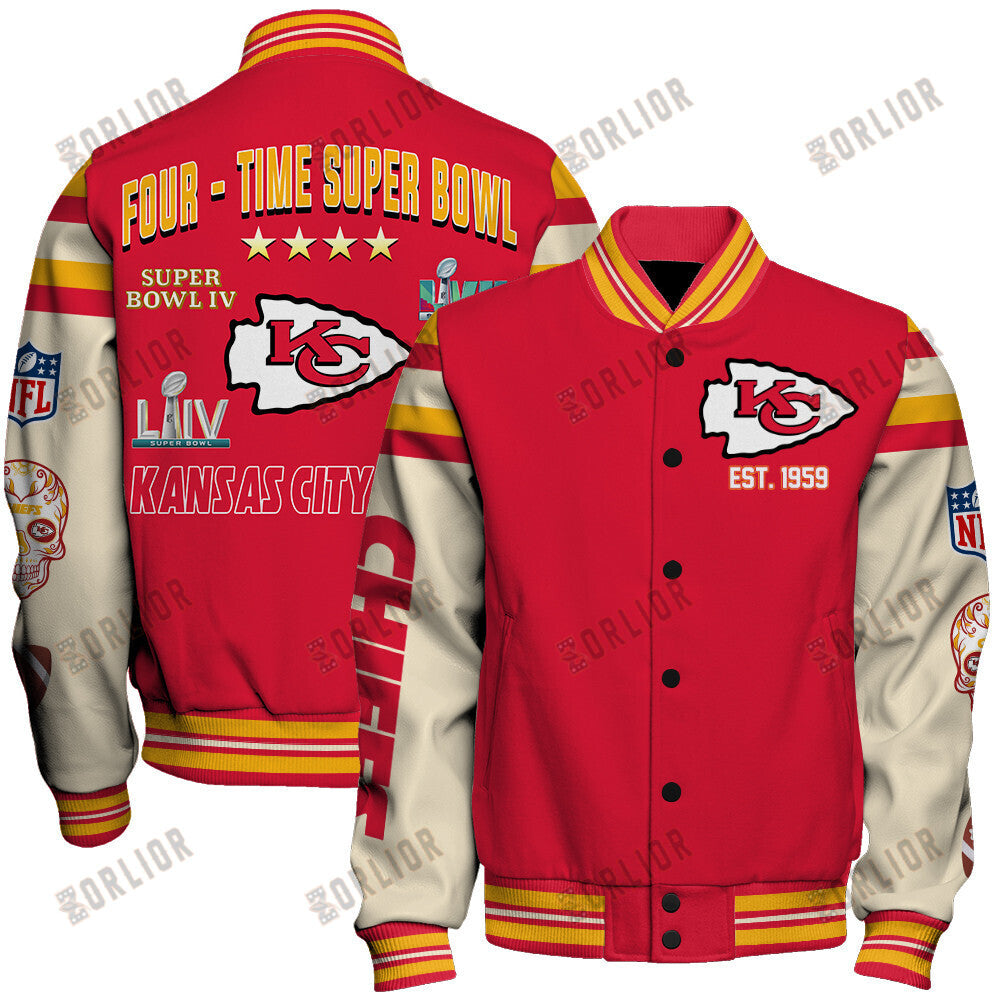 Kansas City Chiefs National Football League Print Varsity Jacket SFAT V19