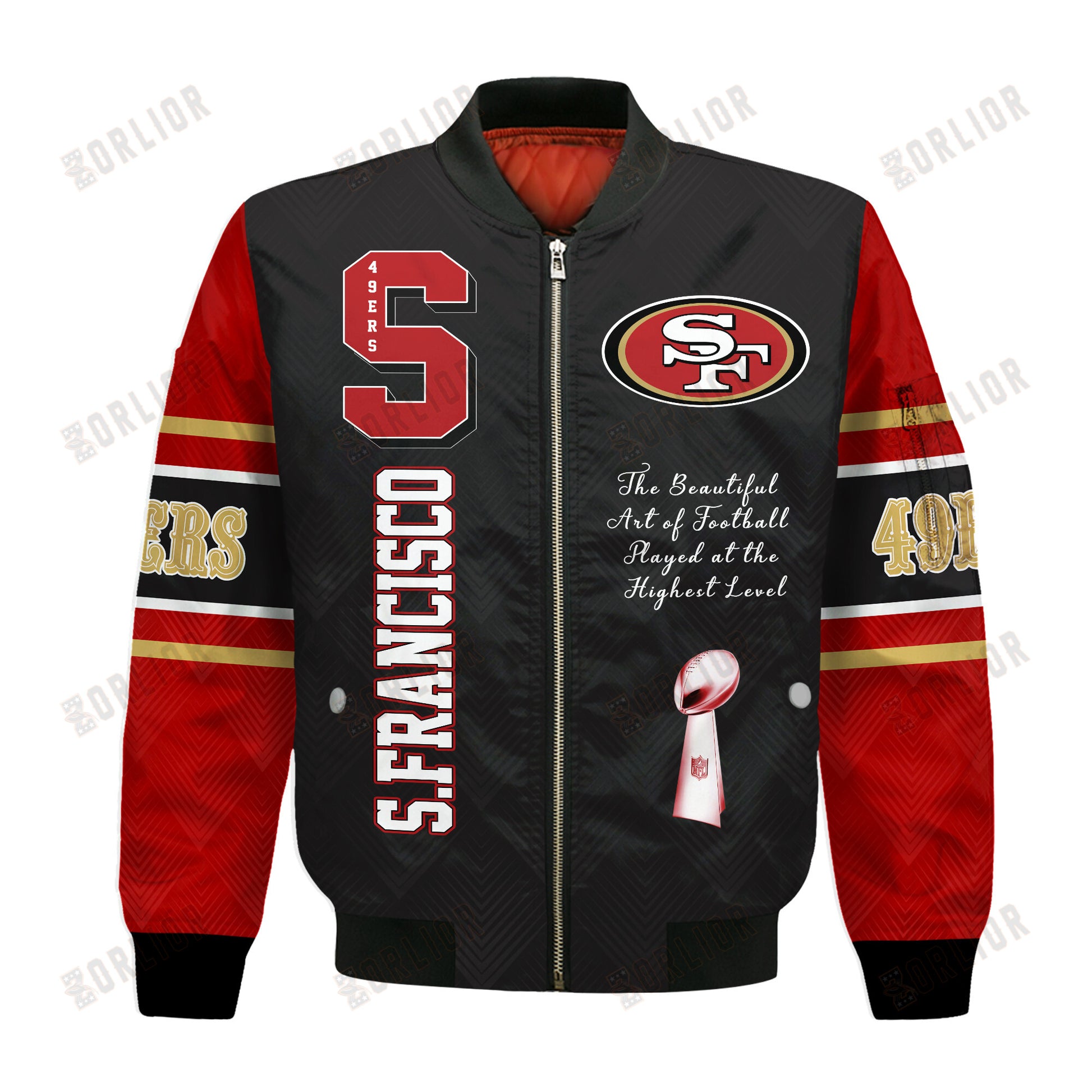 San Francisco 49ers Six Times Champions Design Bomber Jacket SFAT V22