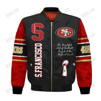 San Francisco 49ers Six Times Champions Design Bomber Jacket SFAT V22