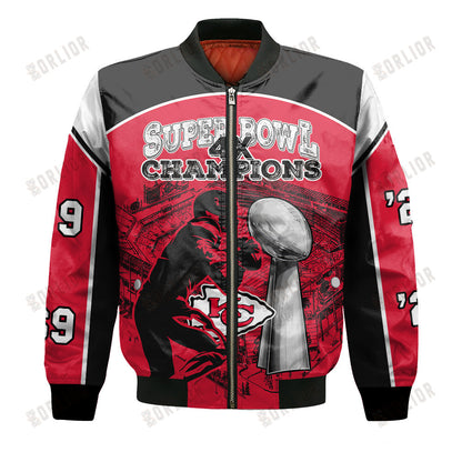 Kansas City Chiefs 4x Super Bowl Champions Design Bomber Jacket SFAT V23