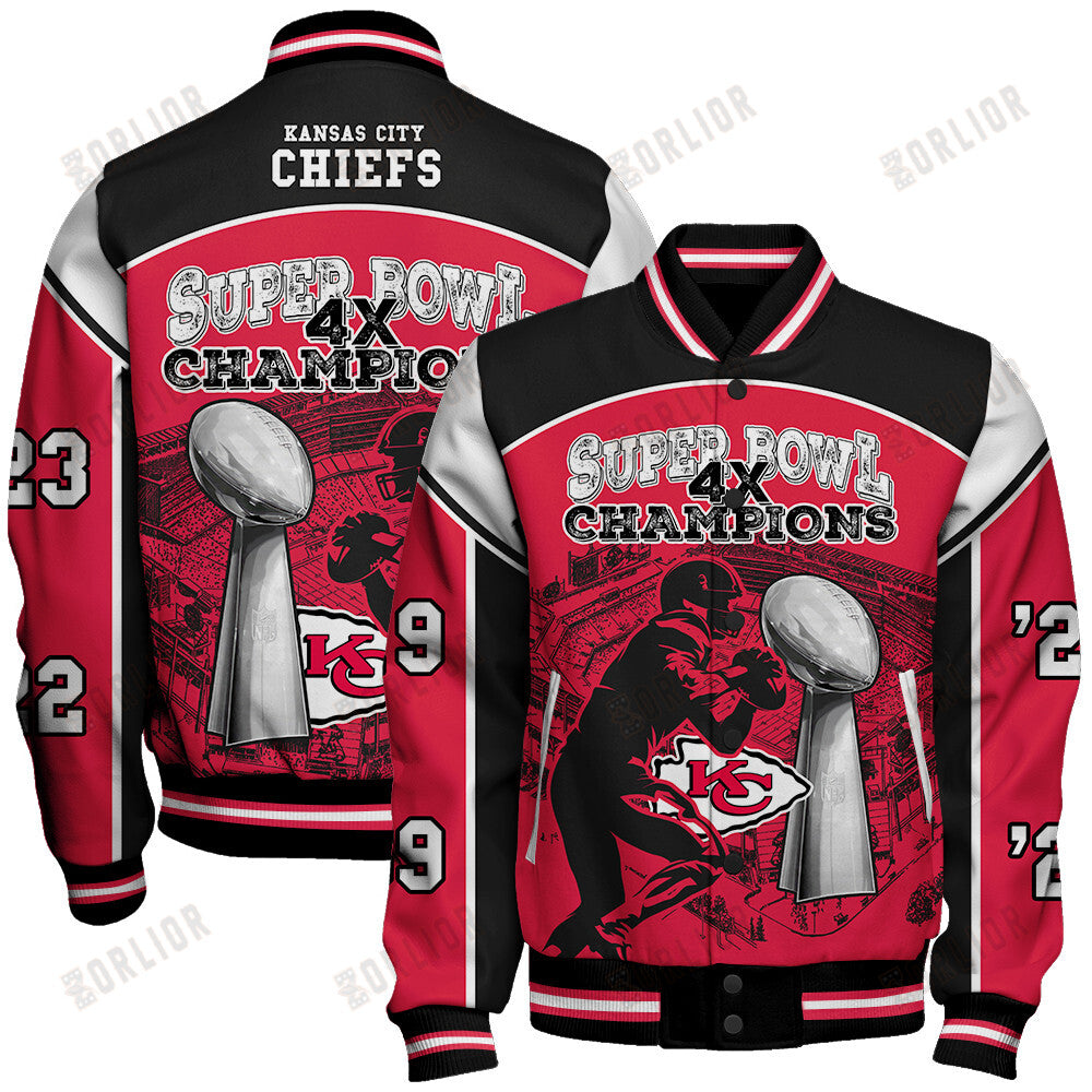Kansas City Chiefs 4x Super Bowl Champions Unisex Varsity Jacket SFAT V23