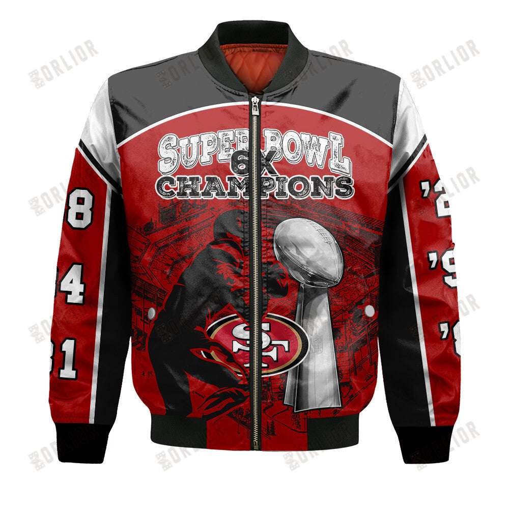 San Francisco 49ers 6x Super Bowl Champions Design Bomber Jacket SFAT V23