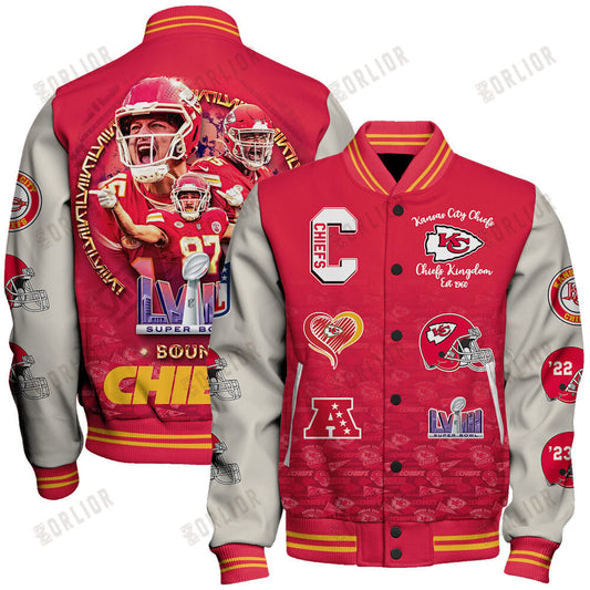Kansas City Chiefs Kingdom Super Bowl LVIII Unisex Varsity Jacket