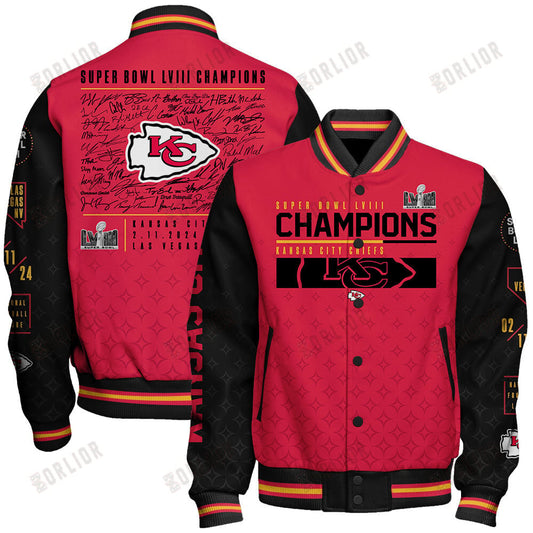 Kansas City Chiefs National Football League 2024 Champions Unisex Varsity Jacket V18