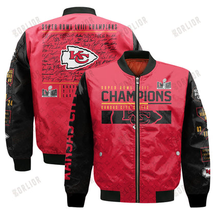 Kansas City Chiefs National Football League 2024 Champions Bomber Jacket V18