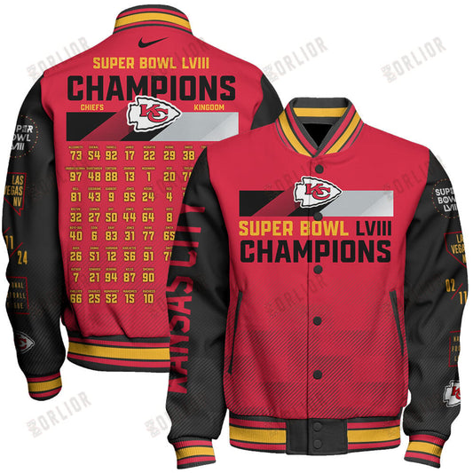 Kansas City Chiefs National Football League 2024 Champions Unisex Varsity Jacket V20