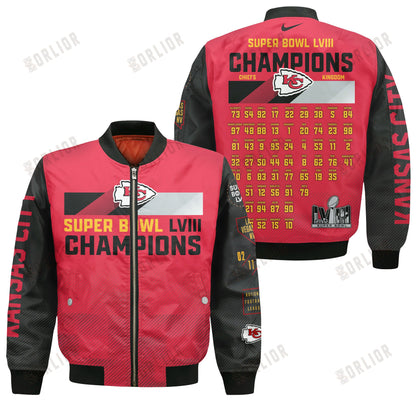 Kansas City Chiefs National Football League 2024 Champions Bomber Jacket V20