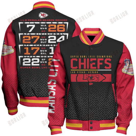 Kansas City Chiefs National Football League 2024 Champions Unisex Varsity Jacket V21