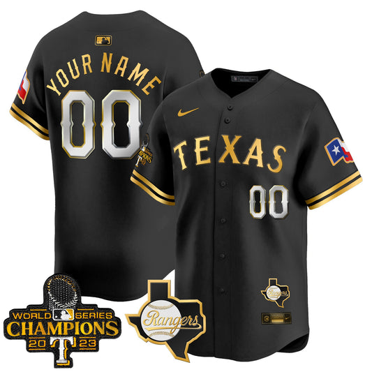 Texas Rangers World Series Champions Vapor Premier Limited Custom Jersey V2 - All Stitched