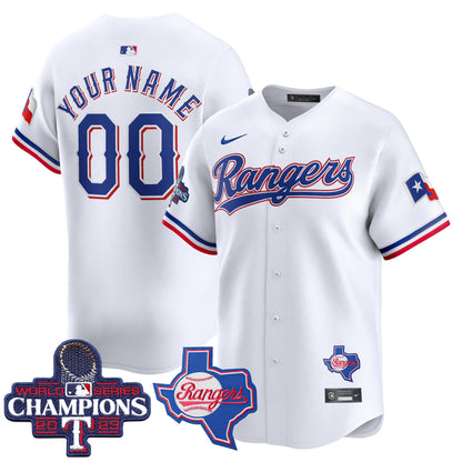 Texas Rangers World Series Champions Vapor Premier Limited Custom Jersey V2 - All Stitched