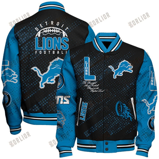 Detroit Lions National Football League Pattern Varsity Jacket V13