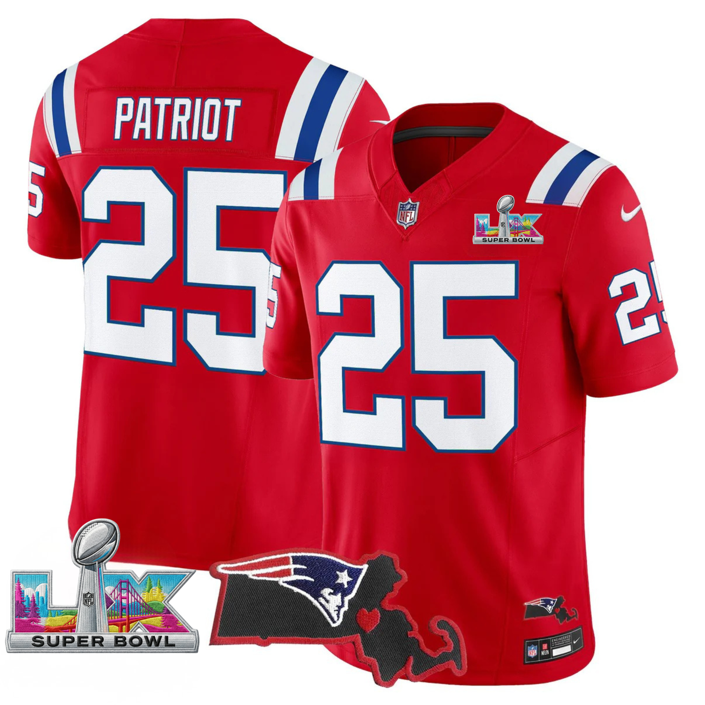 NE SB LX Game Patch Vapor Limited Jersey - All Stitched